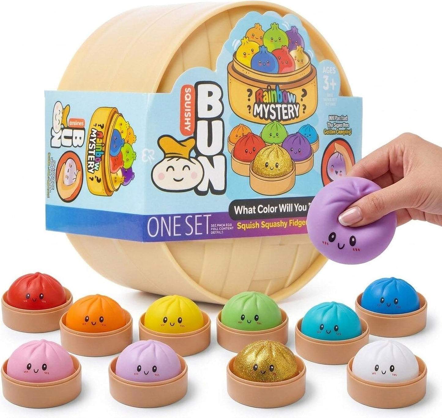Squishy Dumpling XXL Viral Mystery | Tiktok Trend Überraschungs Anti-Stress Spielzeug Für Kinder | Super Weiche Squishys Dumplings Zum Sammeln | Cute Steamed Buns | Inkl. CLXO Versandschutz