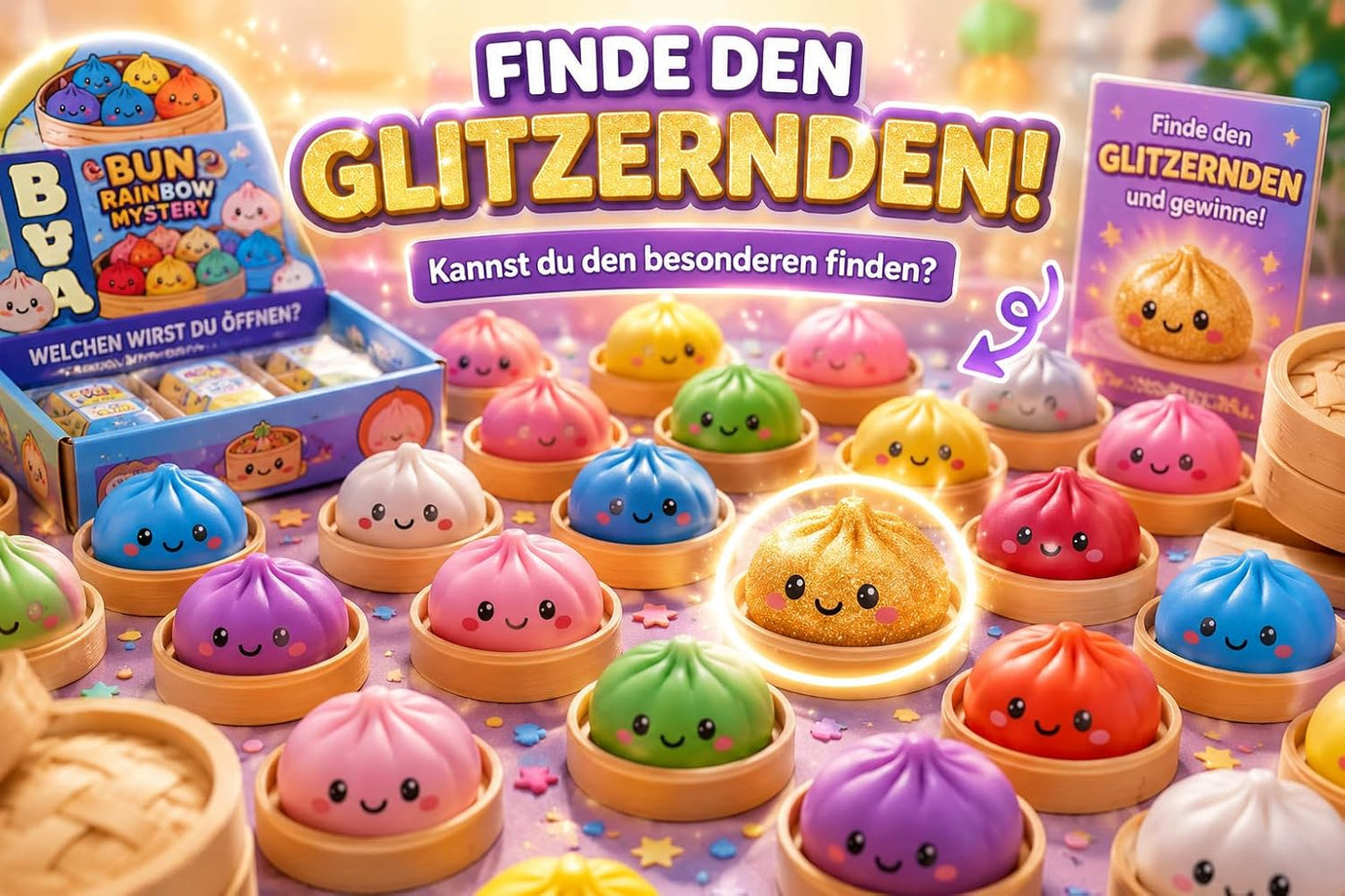 Squishy Dumpling XXL Viral Mystery | Tiktok Trend Überraschungs Anti-Stress Spielzeug Für Kinder | Super Weiche Squishys Dumplings Zum Sammeln | Cute Steamed Buns | Inkl. CLXO Versandschutz